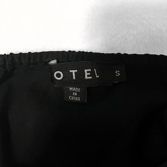 Motel Rocks Panolia Bow Front Bandeau Mini Dress in Tailoring Black - Picture 12 of 13